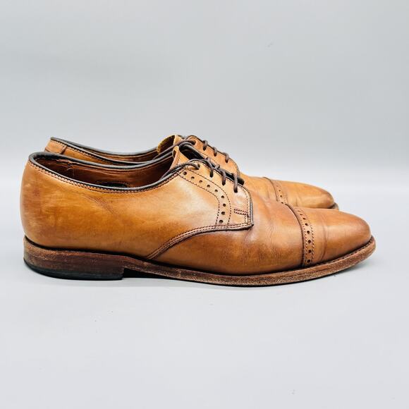 Allen Edmonds Shoes Mens 9 Brown Leather Cap Toe Derby Oxford Dress Lace Up main image 5